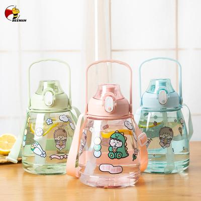 China Kawaii Beeman High Quality Viable Big Belly Kids 1 Gallon Plastic Water Bottles With Handle for sale