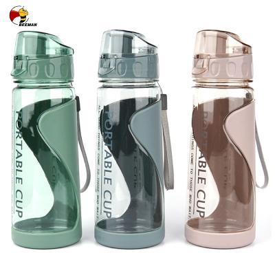 China Beeman Viable Luxury Portable Plastic Water Bottles Tritan Straw Clear Acrylic Tumbler 500ml With Handle for sale