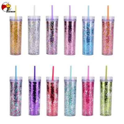 China Beeman Amazon Disposable 2022 Hot Straight Bride Personalized 20oz Black Silver Glitter Sublimation Acrylic Skinny Tumbler With Lid Straw for sale