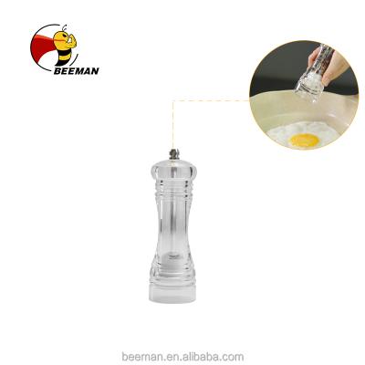 China Beeman New Design Viable Christmas Acrylic Shaker Personalized Spice Mill Bottle Salt and Pepper Grinder for sale