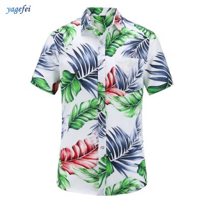 China Custom Hawaiian Print Mens Latest Anti-Pilling 100% Cotton Men's Short Sleeve Shirt for sale