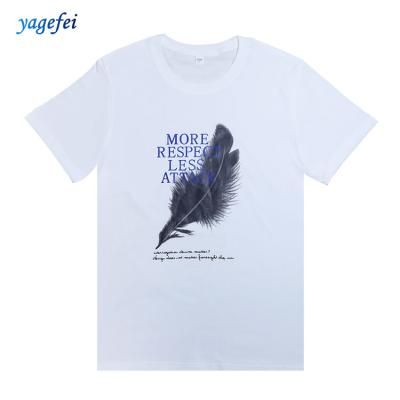 China Yagefei Anti-pilling Men's Cotton Breathable Casual T-shirt Embroidery Custom Printing T-shirt for sale