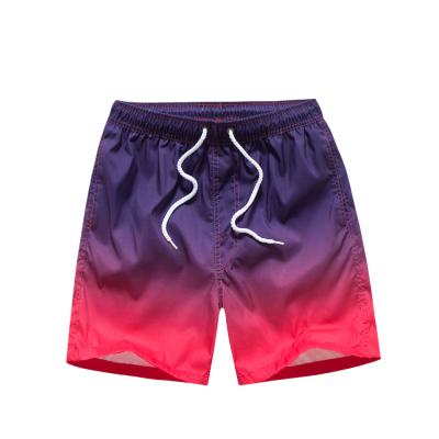 China QUICK DRY Two Tone Blend Polyester Cotton Eco-Friendly Summer Beach Printed Mens Beach Shorts for sale