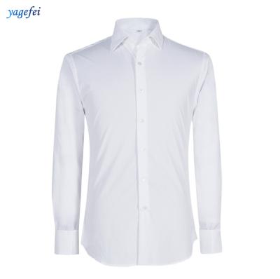 China Custom Logo Spring Anti-pilling Best Price Cotton Men Long Sleeve White Formal Shirt Uniform for sale