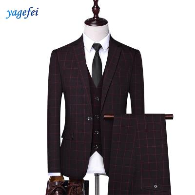 China Factory Production Anti-Wrinkle Best Price Wool Business Wholesale Mens Suit 3 Piece Set Formal Wear for sale