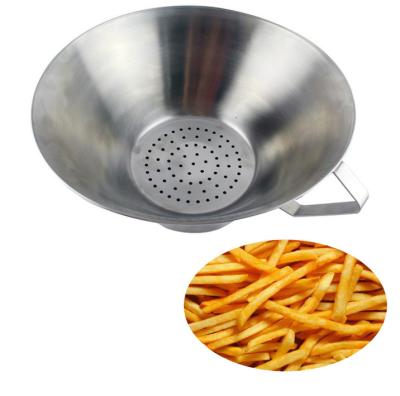 China Large Viable Faulty Stainless Steel Oil Damper Frying Filter Hotel Household Filter Spoon Oil Basin for sale