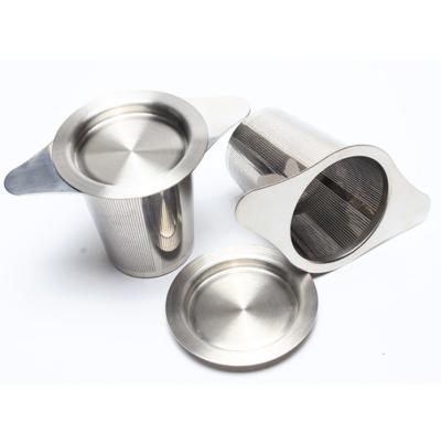 China Sustainable Tea Strainer And Tea Maker With Lid And Handles Stainless Steel Filter Strainer Tea Infuser for sale