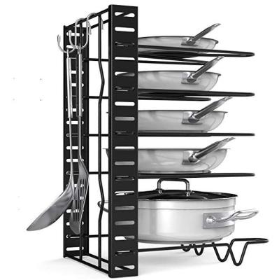 China Viable Kitchen Adjustable Frying Pan Organizer Rack/Pan Holder for sale