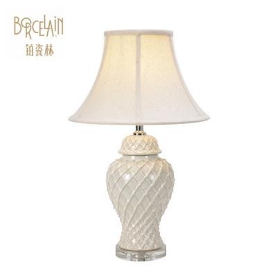 China EUROPEAN Chinese Handmade Concrete Ceramic Reading LED Bed Side Table Lamp for Wholesale for sale