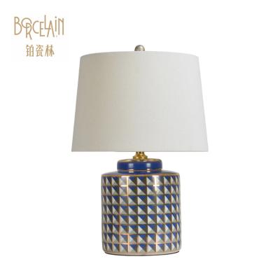 China European Chinese Hotel Small Mini Modern Porcelain Classic Desk Table Bedside Lamp for sale