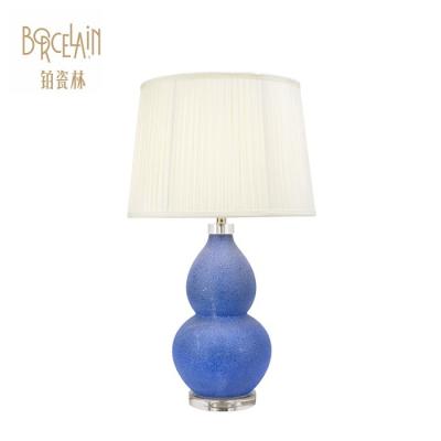 China EUROPEAN Classic Ceramic Blue Vintage Hotel Decoration Chinese Squash Lamp for sale