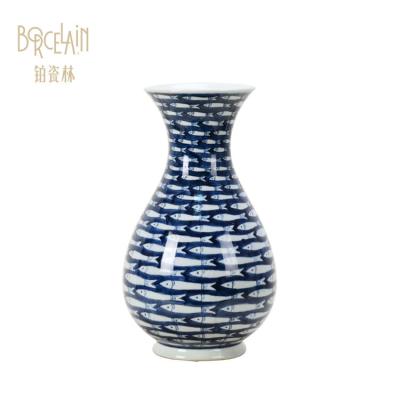 China Creative Design Flower Porcelain Ceramic Vase Traditional Modern Fashion Hotel Decorated for sale