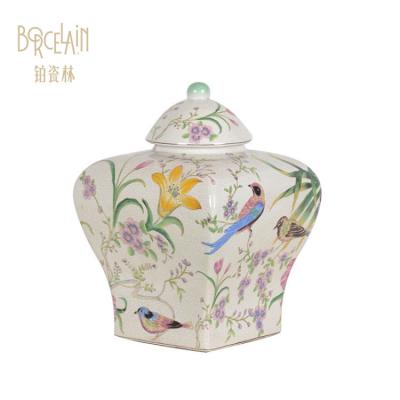 China Traditional modern living room decorations ceramic jam jar for sale