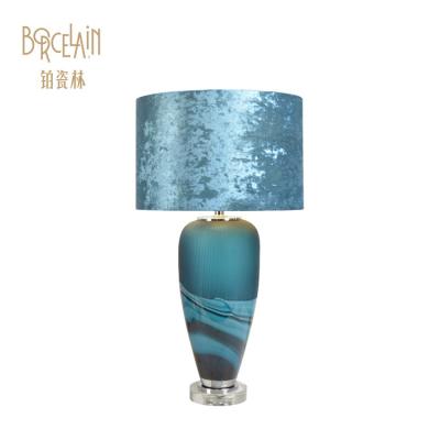 China New Design European Vintage Indoor Light Crystal Base Modern Table Glass Globe Lamp for sale