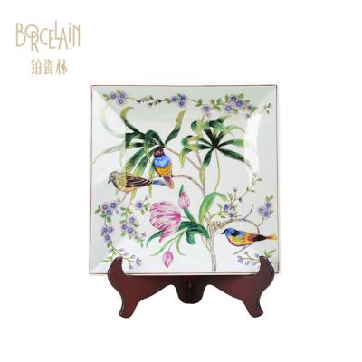 China Traditional High Quality Custom Collectable Home Ceramic Dish Decorative Vintage Decor Porcelain Dish Decorative Ceramic Dish for sale