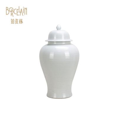 China Traditional Modern Restaurant Decoration Fashion Ceramic White Ginger Jar for sale