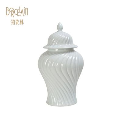 China European Style Traditional Simple Pure White Decorative Boxes Ceramic Pots for sale