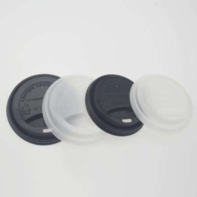 China Disposable Plastic Coffee Cup Cup Lid Cover CPLA/PLA Material Eco-friendly Paper Cup Lids Environmental Protection for sale