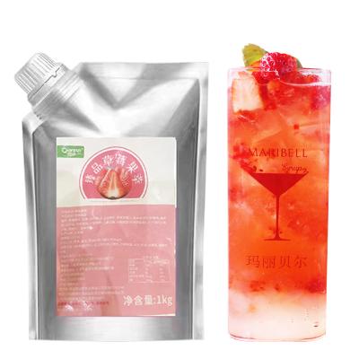 China Solid drinks Quanrun factory price 1kg/bag strawberry fruit extract food color candy additive fruity drink for sale