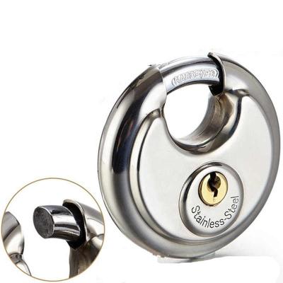 China Waterproof 1 Set High Quality Stainless Steel Round Lock with Key Disc Padlock for Door Drawer Cabinet Backpack Handbagjavascript: for sale