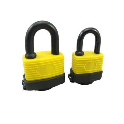 China Iron+plastic Colorful waterproof iron laminated padlock with plastic cover for sale