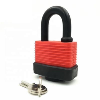 China Iron Multilayer Iron Rubber sheathed Waterproof Laminated Padlock for Warehouse Door for sale