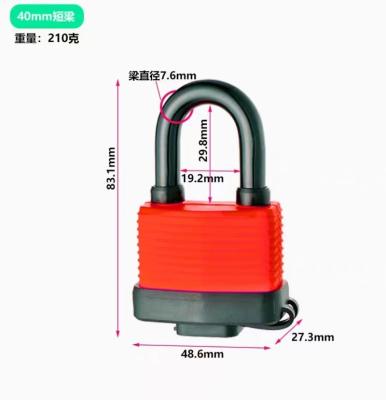 China Plastic padlock Custom Shackle Length Waterproof Dustproof 40MM Short Laminated Padlock Safety Padlock Lock out for sale