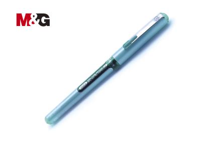 China Green Liquid Ink Rollerball Pen With Metal Clip And Stainless Steel Needle Tip for sale