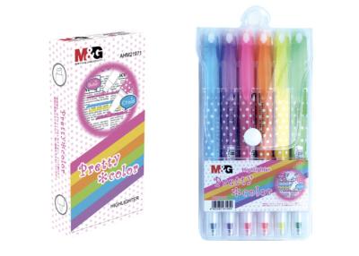 China De Markeerstift van zes Kleurenmulfunctional Highlighter voor Document Boek, 6 Pak in Opp-Zak Te koop