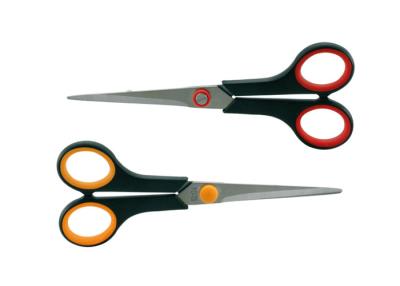 China Easy Grip Sharp Tip 174mm Office Scissors Sewing Craft Red And Orange for sale