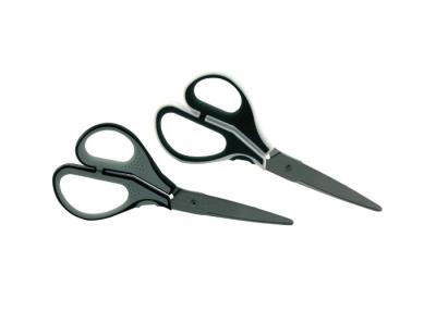 China 174mm Ultra Smooth Titanium Scissors Straight Scissor Grey And Black Colors for sale