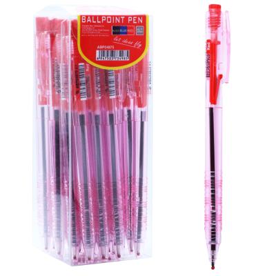 China Bolígrafos coloreados retractables de la tinta roja 0.7m m semifinos, 24 plumas por paquete en venta