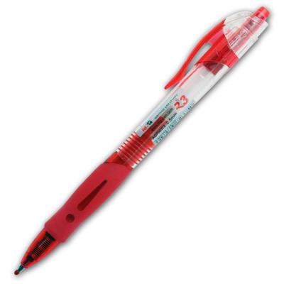 China 0.5mm Tip Writing Flucent Red Business Ink Pens Soft Rubber Grip for sale