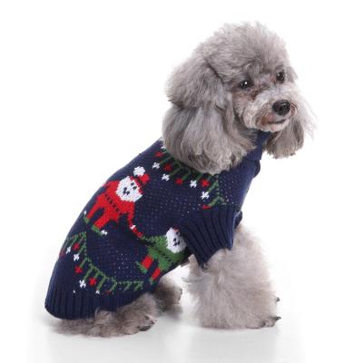 China Sustainable Dog Sweater Knit Christmas Elk For Winter Warm Clothes For Dog Small Pet Cat Clothes for sale