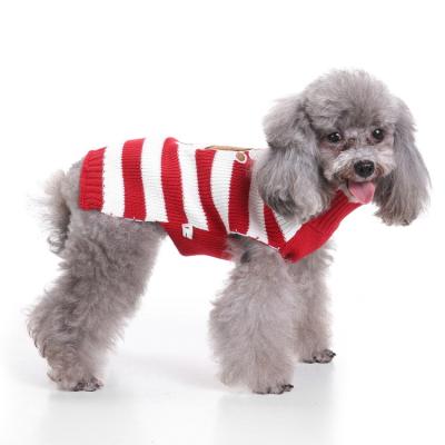 China Sustainable Dog Sweater Knit Christmas Stripe For Winter Warm Clothes For Dog Small Pet Cat Clothes for sale