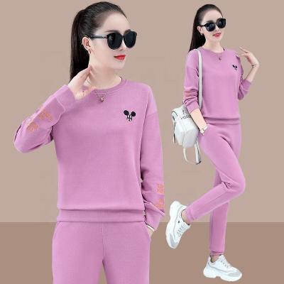 China QUICK DRY casual all-match sports suit women's autumn plus tre suit 2020 two-piece hooded thin Korean loose waist sweater fashion style new for sale