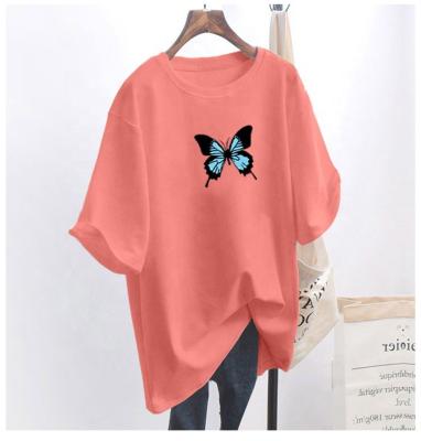 China Wholesale QUICK DRY Fashion 2021 New Summer Custom Women's Short Sleeve Shirts Cartoon Printed Loose Oversize Women's T-shirt Tops for sale