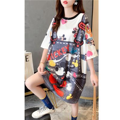 China Oversized Female Cool Clothing Women's Oversized Harajuku Shirt Summer Street Pattern Mouse Clothing T-shirt T-shirt Tee Plus Size Shirt for sale