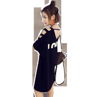 China Dark Anti-wrinkle Girl Print Witch Shorts Sheath Comfortable Street Slimmer Style Slimmer Hip Hip Goth Women Loose T-shirt Dress for sale