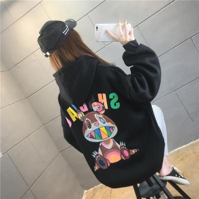 China Wholesale High Quality CIA Wild Women's Anti-Wrinkle Fleece Anti-Wrinkle Hoodie Cartoon Printed Sweatshirt Hoodie Sweater for sale