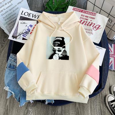 China Anti-wrinkle plus velvet padded color matching women's hoodie sweatshirt Korean loose sweater women's hoodie students all-match for sale