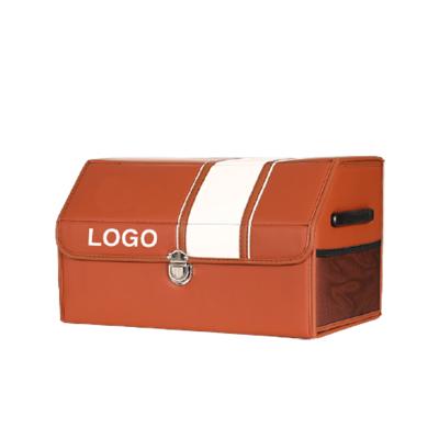 China Leather Business Trunk Storage Box Steel Frame Storage Basket Debris Sorting Can Be Folded for sale