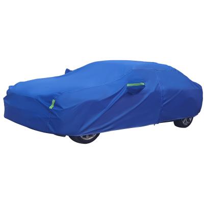 China Polyester Waterproof Blue Car Clothes Scratch Resistant Outdoor Car Cover Windproof Waterproof Durable for sale