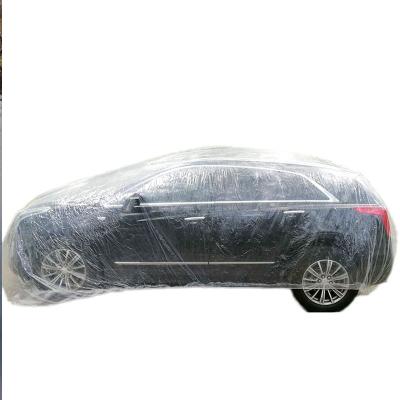 China Sunscreen Thickened Car Wrap , Single - Use Transparent Plastic PE Film Car Cover for sale