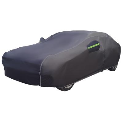 China Blck Waterproof Reflective Car Cover Waterproof UV Protection Car Clothing for sale