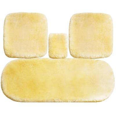 China Brief & Single pure wool seat color three-piece set thick hair sheep shearing wool car seat winter plush short back steps long for sale