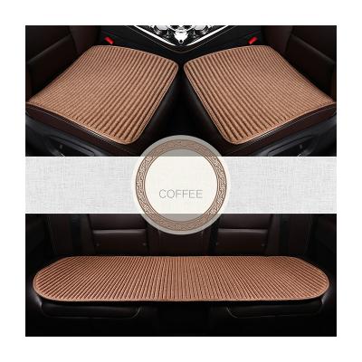 China Breathable Summer Five Business Car Classic Single Linen Back Seat Three Piece Set Breathable General Purpose for sale