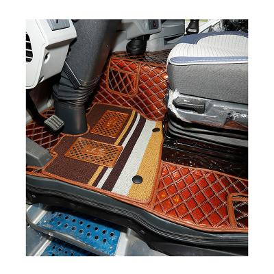 China Brief & Single color non slip leather laser truck foot mat completely surrounded by a special silk ring foot mat for sale