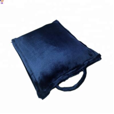 China Anti-pilling Travel Zipper 2 In 1 Pillow Flannel Fleece Logo Cover With Pocket for sale