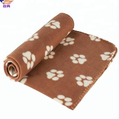 China Viable warm fleece dog blanket with printed paws for sale